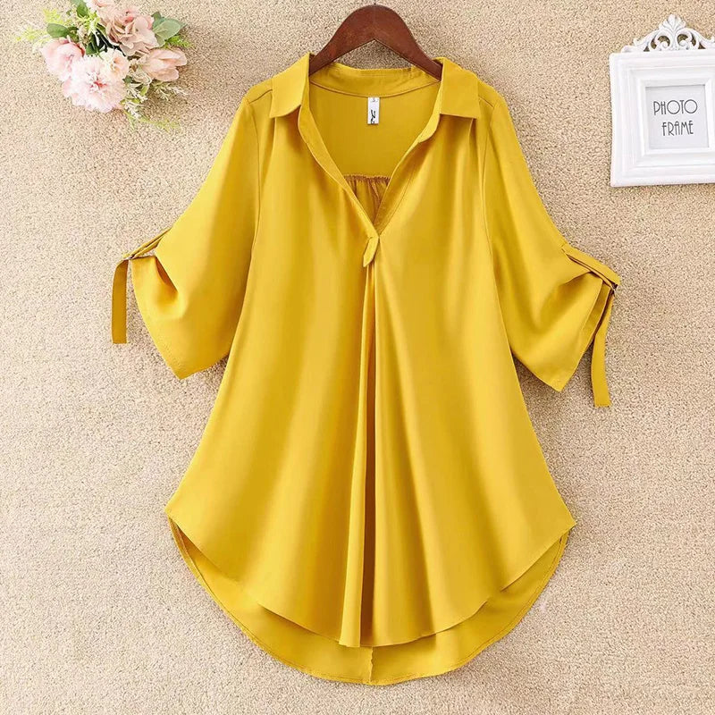 Blusa de gasa holgada para mujer | Moda de verano y otoño, talla grande