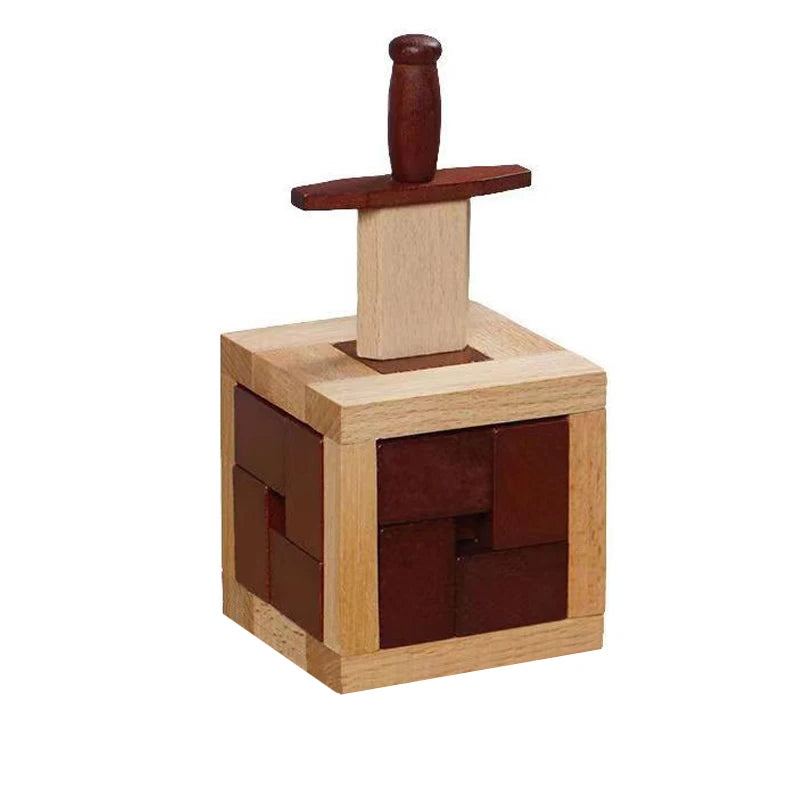 Caja de espada de rompecabezas mágico súper difícil, desmontaje de madera, prueba de inteligencia, acertijos desafiantes para adultos y niños, regalos únicos