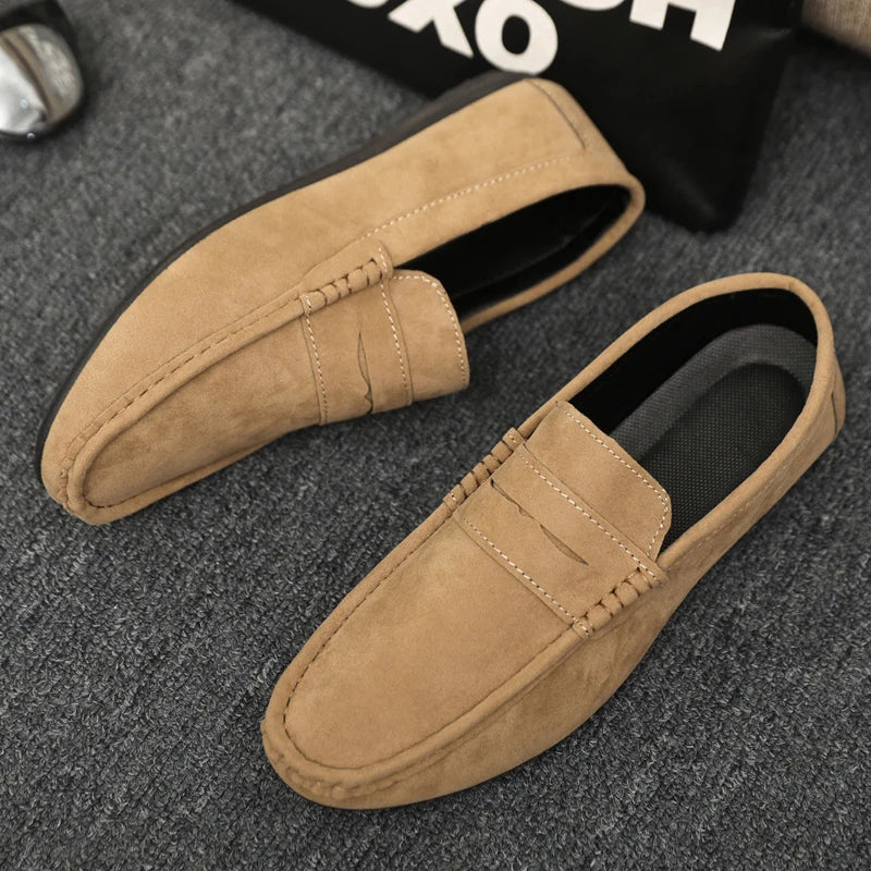 Mocasines Lona Hombre ∣ Transpirables Ligeros ∣ Conducción Zapatos Planos