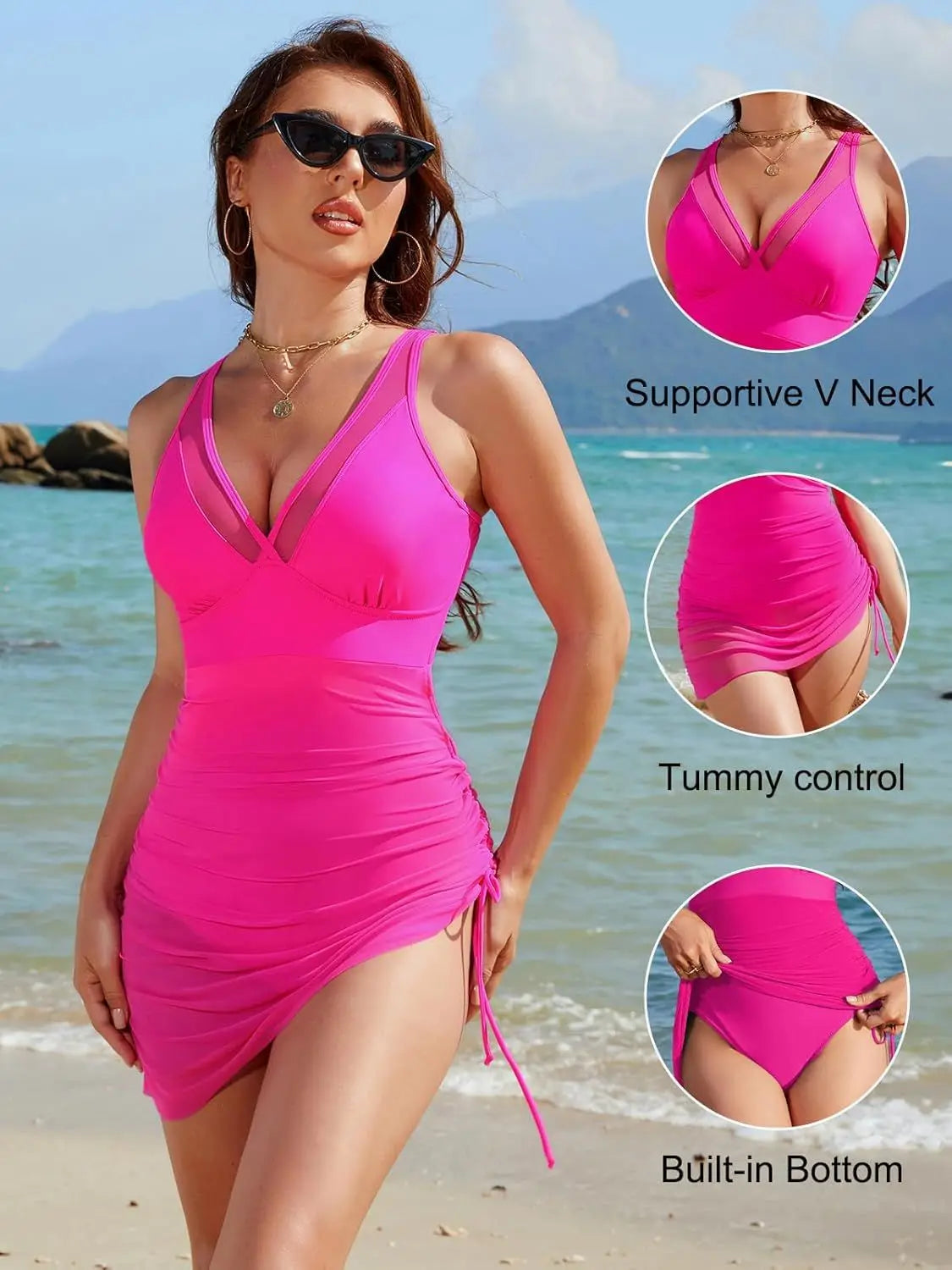 Bikini de Malla con Cordón 2025 | Una Pieza | Color Sólido