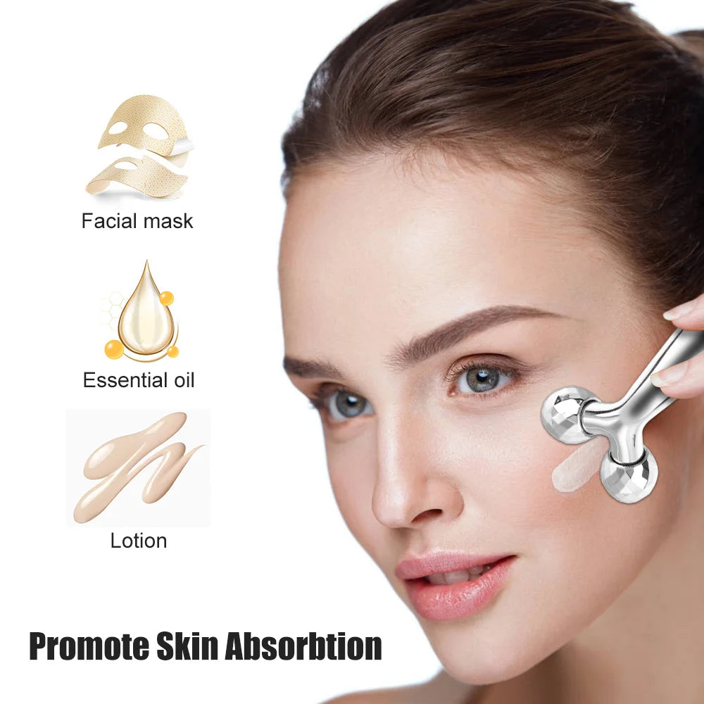 Masajeador Facial Rodillo 3D | Forma Y Rotación 360 Para Modelar | Belleza Y Relax