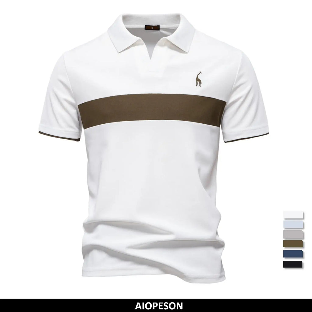 Polo Rayas Cuello V Verano Hombre | Ajustado Transpirable | Tallas S-XXL | Tico Trendy