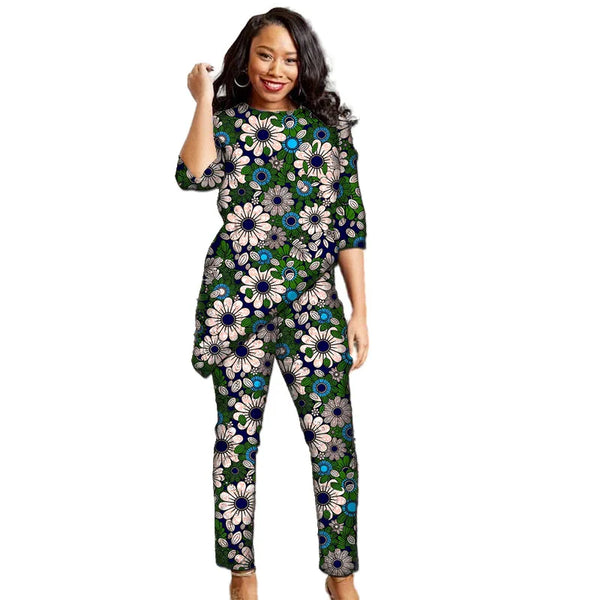 Conjunto Africano Camisa Diagonal y Pantalón