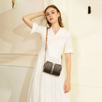 LAORENTOU bolso cruzado Retro de cuero de PVC para mujer, bolso redondo de moda con parte trasera de hombro, regalo para novia, esposa, amante