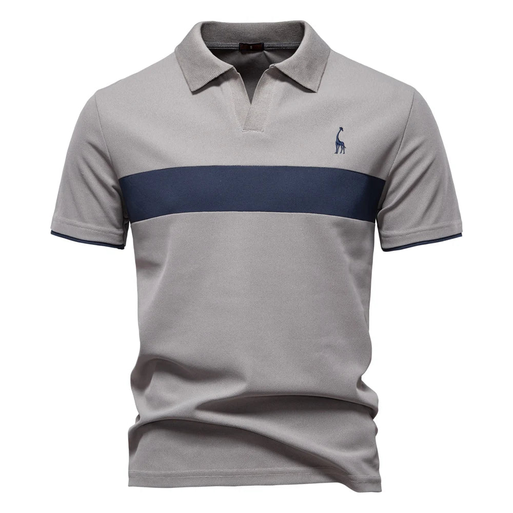 Polo Rayas Cuello V Verano Hombre | Ajustado Transpirable | Tallas S-XXL | Tico Trendy