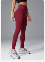 VEQKING Pantalones de yoga de cintura alta para mujer, leggings deportivos sin costuras, elásticos, para gimnasio, fitness, control de abdomen, pantalones de entrenamiento