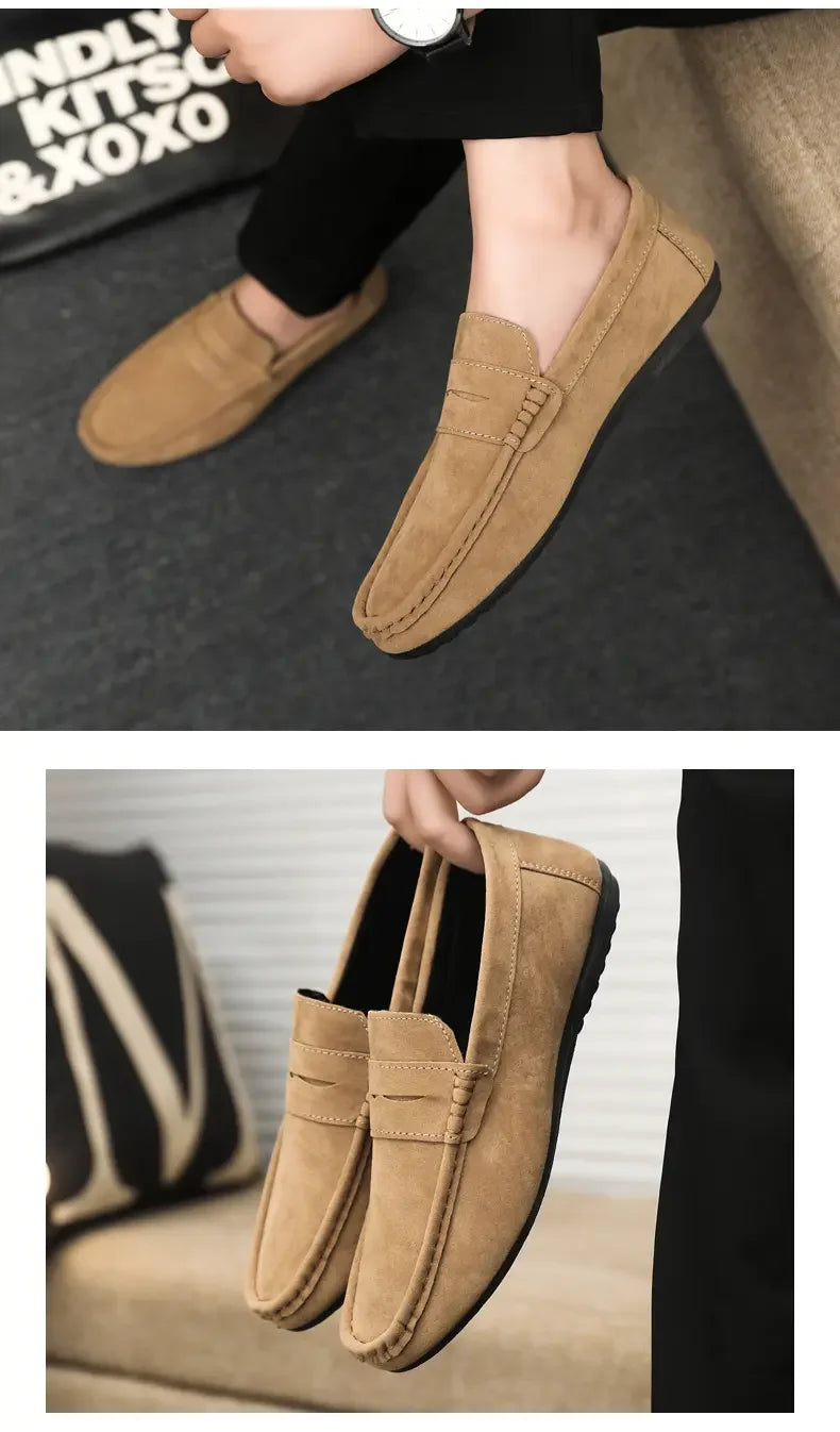 Mocasines Lona Hombre ∣ Transpirables Ligeros ∣ Conducción Zapatos Planos