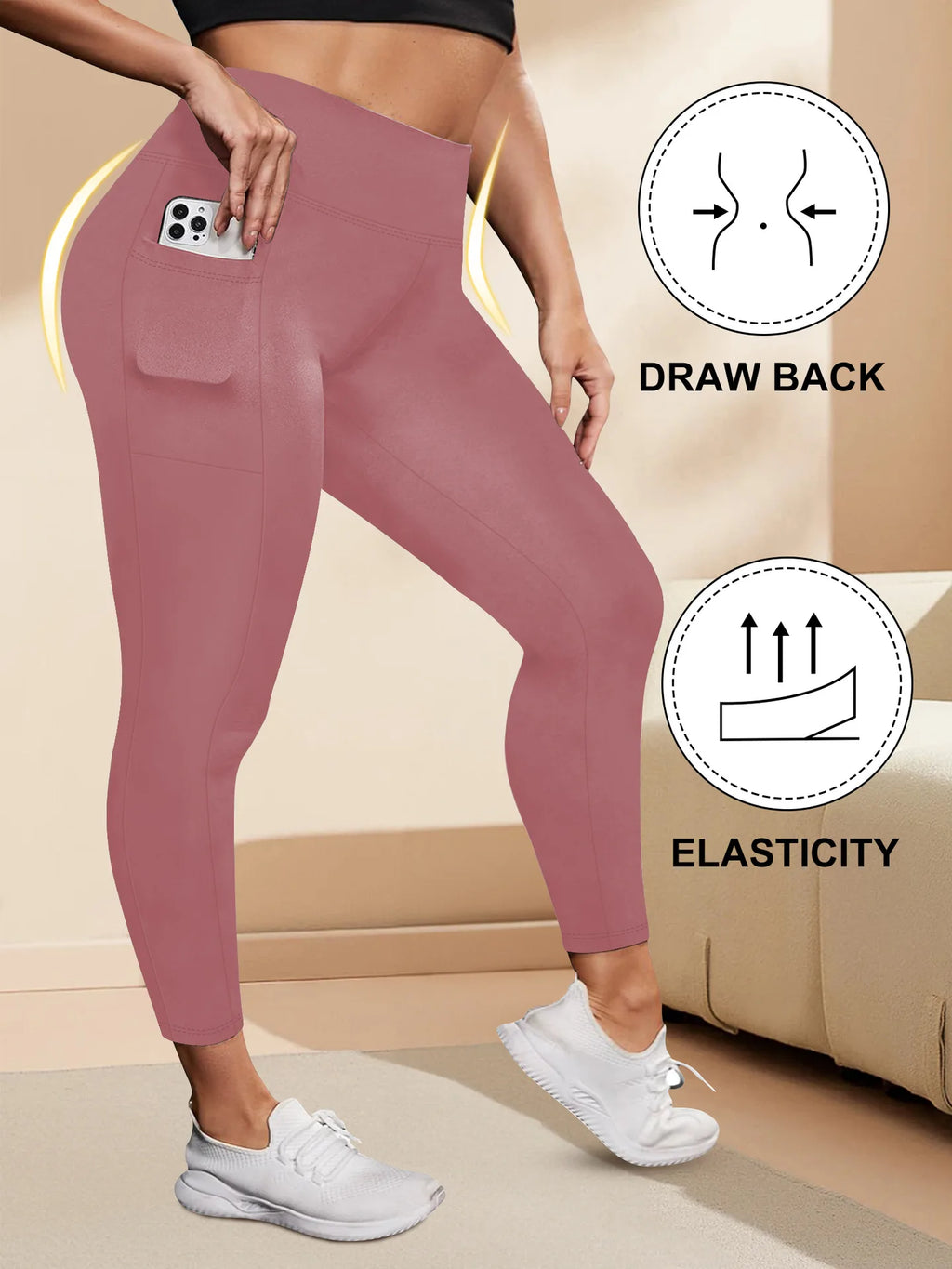Leggings Yoga Talla Grande | Cintura Alta con Bolsillos | Levantamiento de Glúteos | Tico Trendy