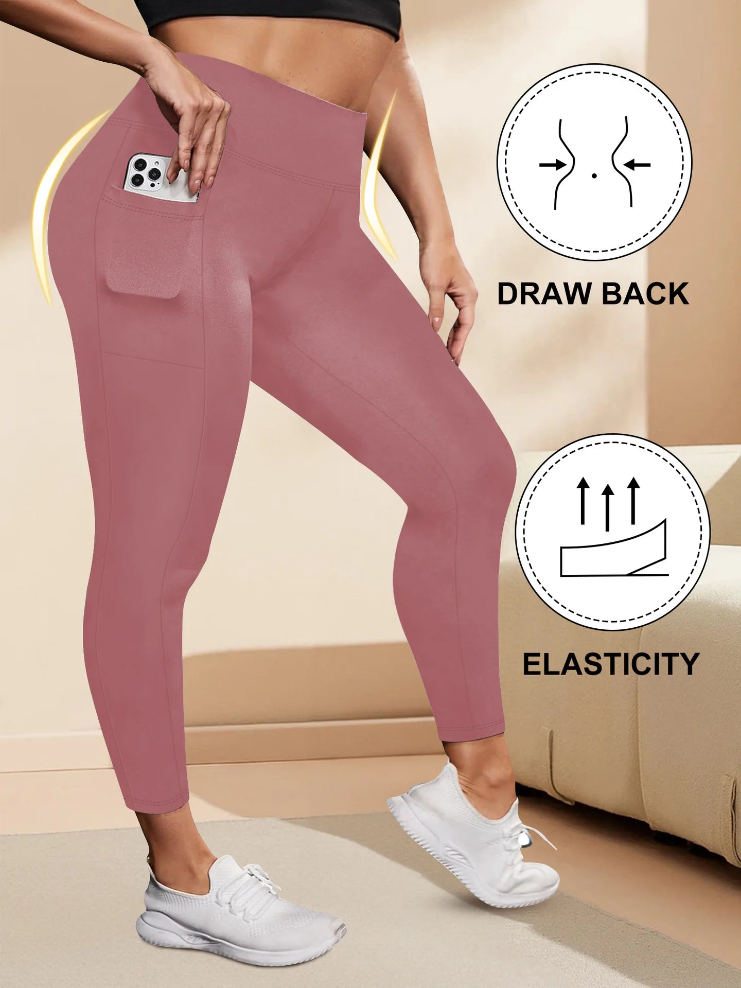 Leggings Yoga Talla Grande | Cintura Alta con Bolsillos | Levantamiento de Glúteos | Tico Trendy