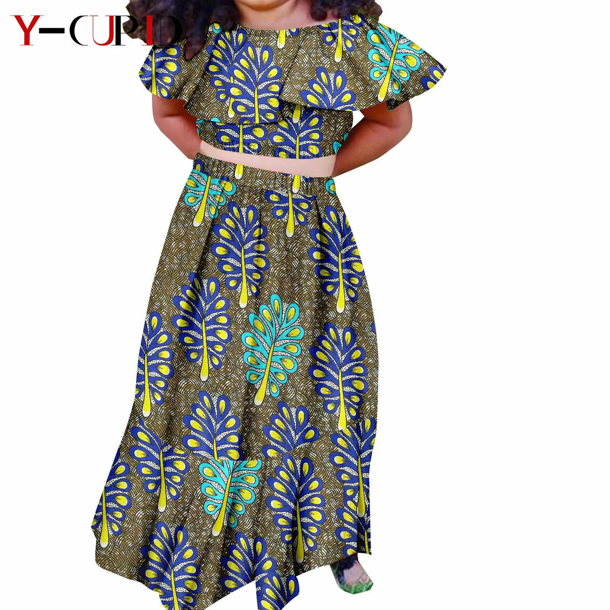 Conjunto Top Falda Ankara Doble Volante Niña | Fiesta | Tallas S-XXL | Tico Trendy