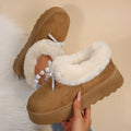 Botas De Nieve Piel Sintética Lazo De Cristal Moda Tica