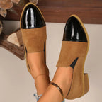 Zapatos de Tacón Bajo Leopardo | Tacón Cuadrado | Punta Estrecha | Talla Grande