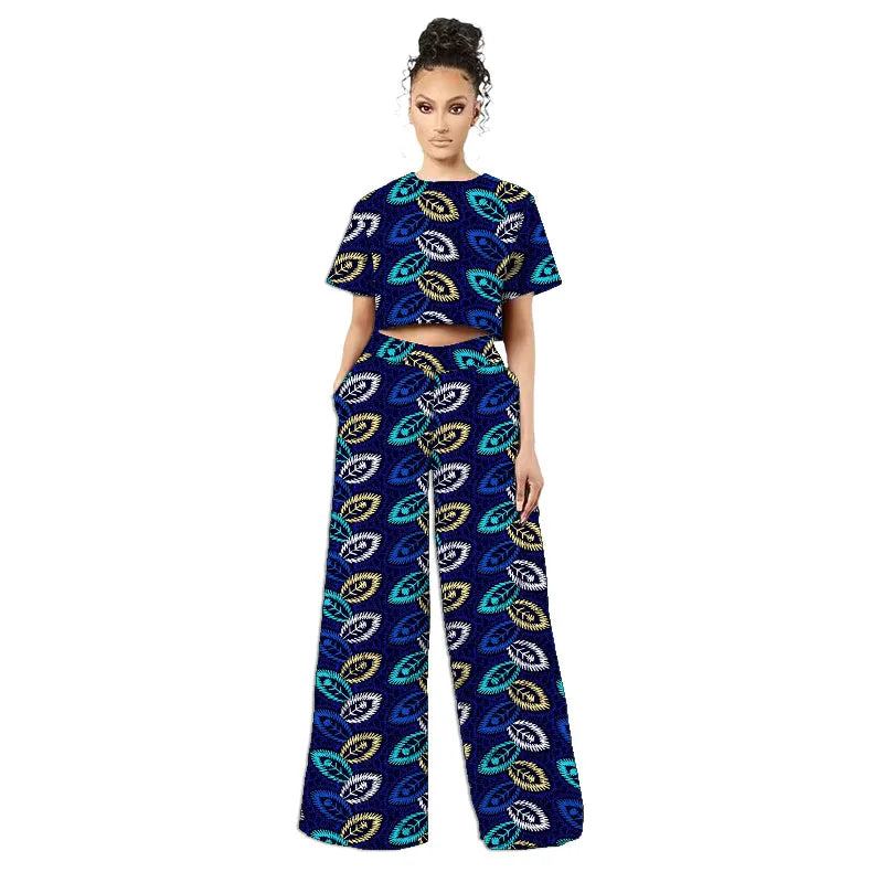 Conjunto Africano Mini Top y Pantalón Pierna Ancha
