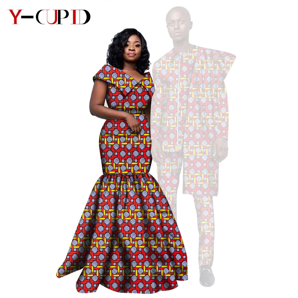 Vestido Africano Top Pantalón Irregular Pareja | Bazin Riche | Tallas XS-6XL | Tico Trendy