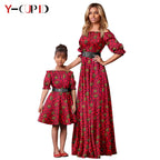 Vestido Cuello Slash Pareja y Niña | Tico Trendy
