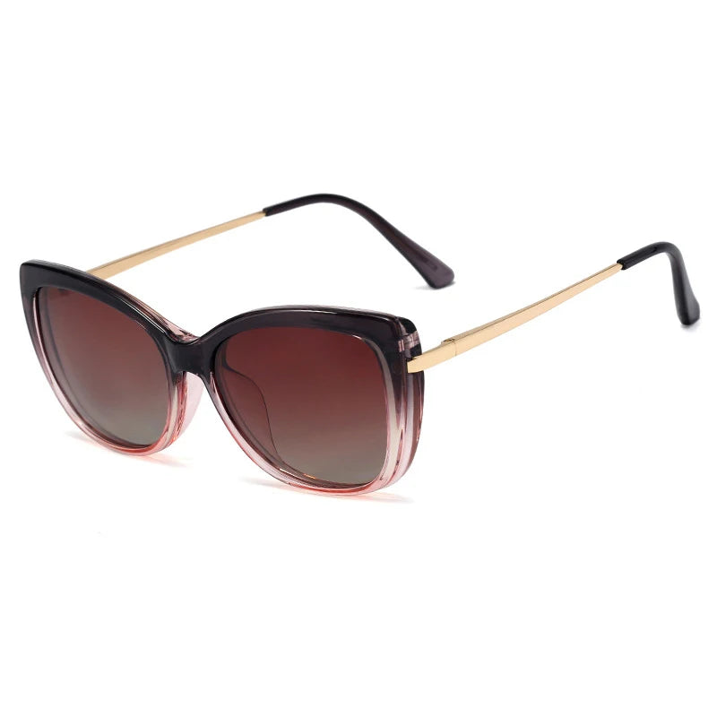 Gafas Lectura Ojo Gato Montura Metálica Clip Magnético | Polarizadas Miopía A La Moda