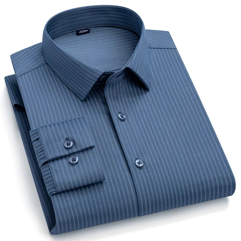 Camisa Talla Grande Sin Arrugas | Estampado Vintage | Formal Ajustada | Tops Suaves