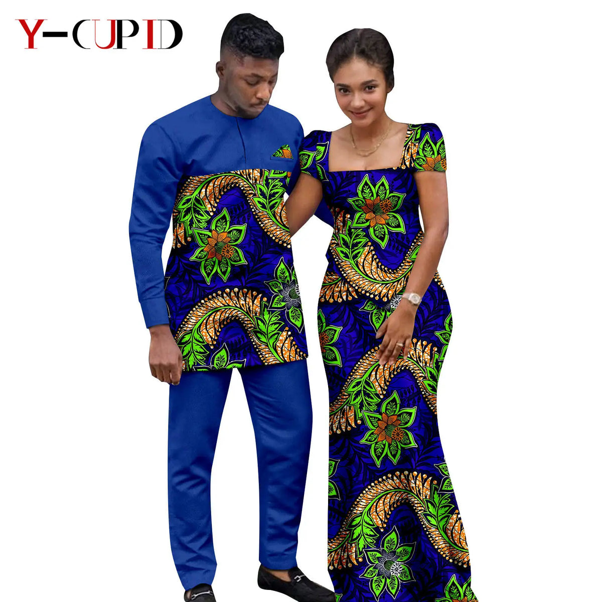 Conjunto Falda y Top Africano Bazin Riche Pareja | Top y Pantalón | Tallas XS-6XL | Tico Trendy