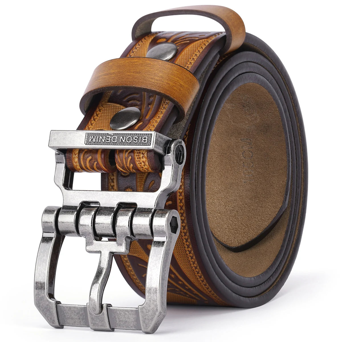 Cinturón Tico | Cuero Auténtico | Hebilla Vintage | Estilo Casual