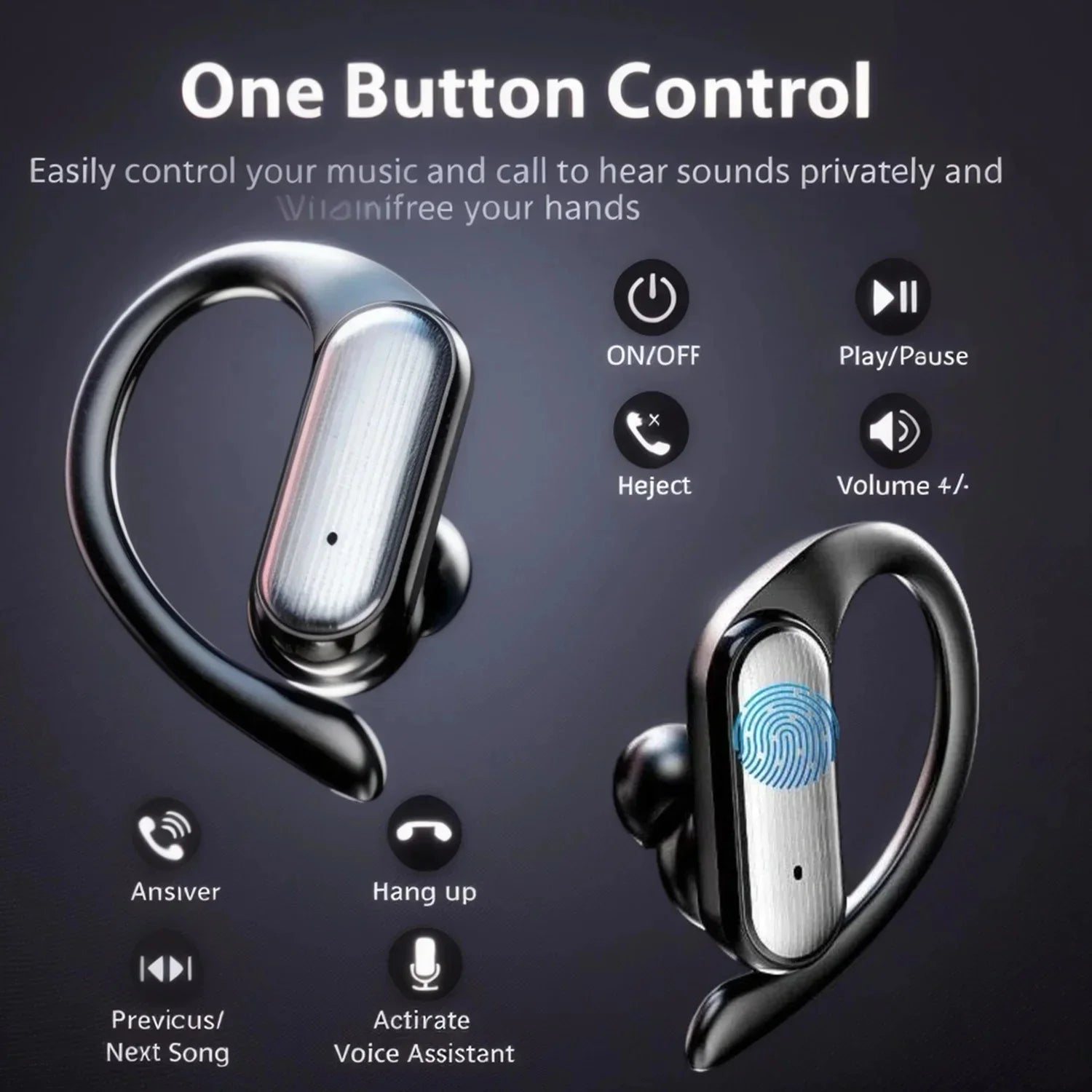 Auriculares Sony HD Bluetooth 5.4 | Gancho para Oreja | Cable HIFI | Estuche de Carga