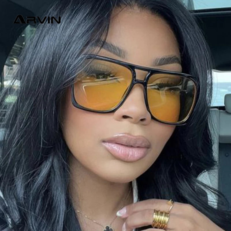 Gafas de Sol Cuadradas de Puente Doble Estilo Tendencia Tico