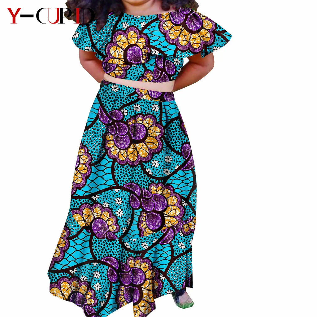 Conjunto Top Falda Ankara Doble Volante Niña | Fiesta | Tallas S-XXL | Tico Trendy