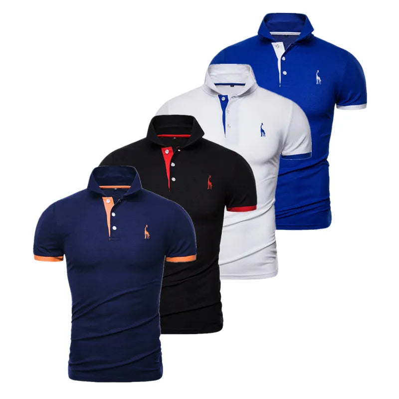 Set de 4 Polos Bordados Hombre | Manga Corta Ajustados | Tallas XS-5XL | Tico Trendy