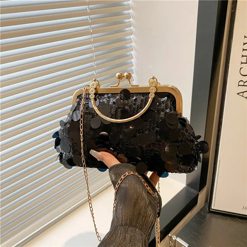 Bolso Hombro Mujer Elegante Lentejuelas Noche