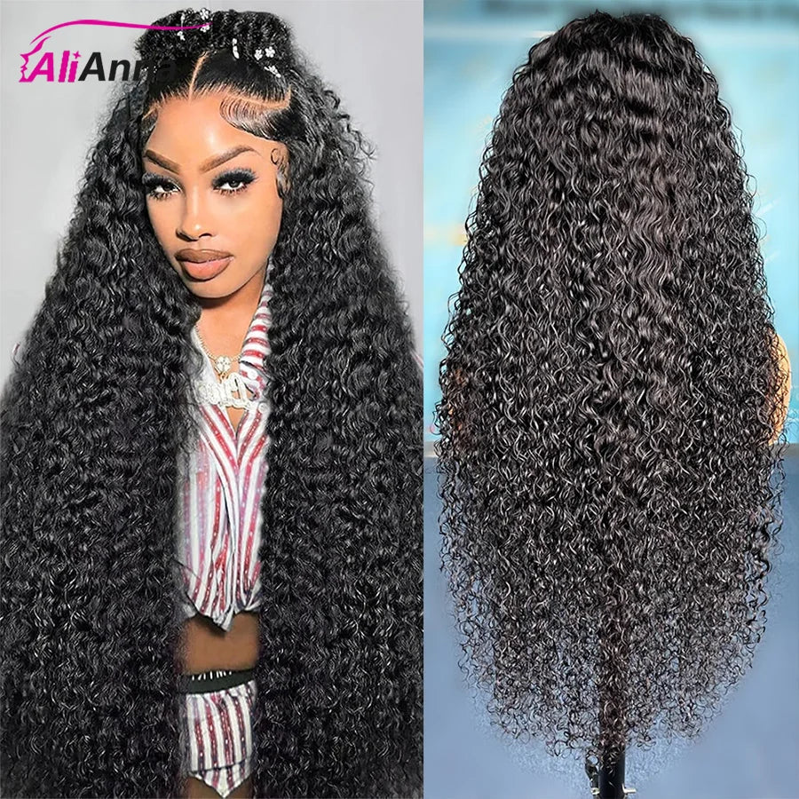 Peluca sin pegamento de onda de agua, cabello humano listo para usar, cabello humano rizado profundo, cierre de encaje, peluca brasileña, 6x4