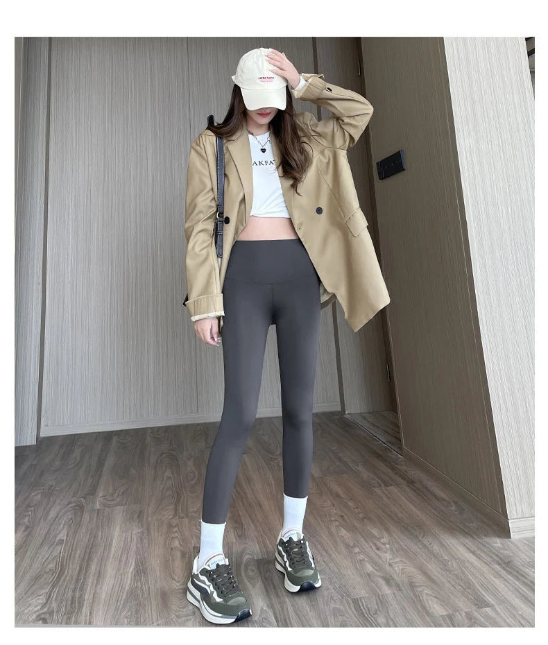 Mallas Piel Tiburón Estampado | Lana Cálida Levantador Glúteos | Sin Costuras Cintura Alta OI | Ticotrendy