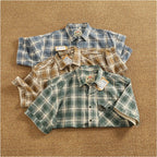 Camisa Casual Hombre | Cuadros Tartán | Algodón Puro | Manga Corta | Ticotrendy Costa Rica