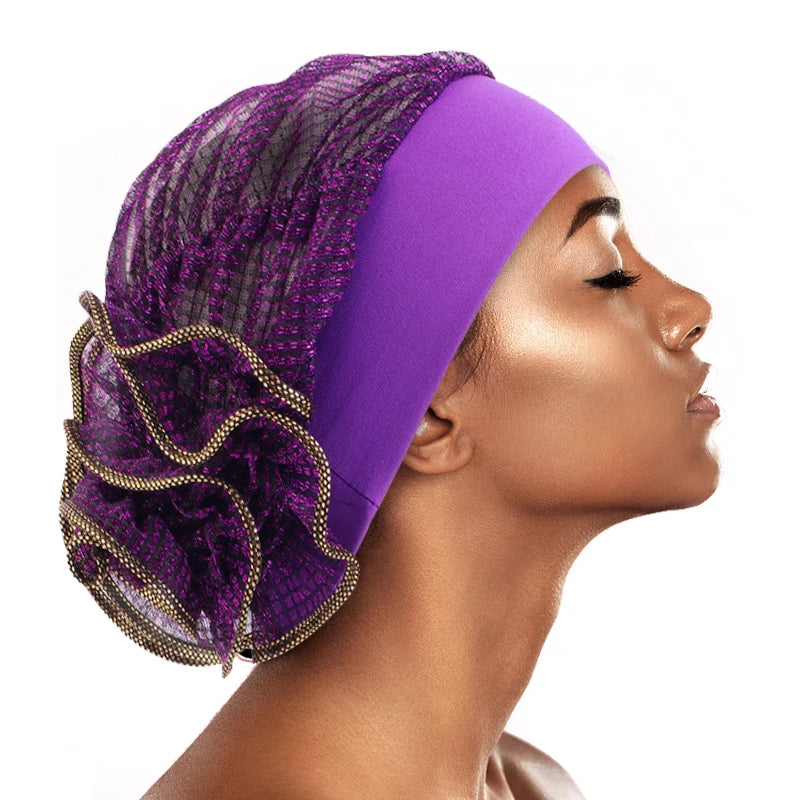 Turbante brillante elástico musulmán de flores para mujer, gorro de quimio para la pérdida de cabello, Bandanas internas, gorro Ninja para el cáncer, gorro para envolver la cabeza, nuevo