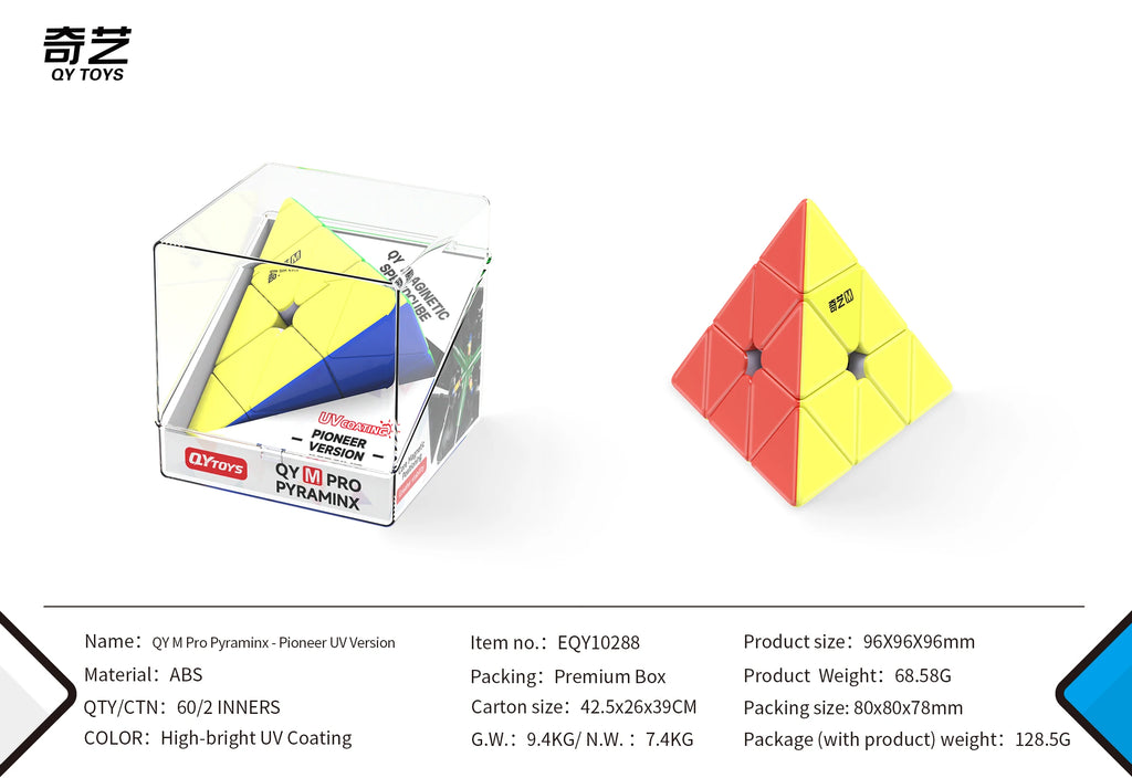 QiYi M Pro pirámide insignia/Pioneer UV 3x3 pirámide magnética Cubo mágico educación de velocidad profesional juguetes para niños Cubo mágico