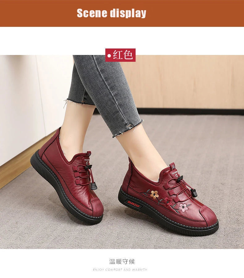 Zapatillas De Invierno Para Mamá | Mocasines Tipo Oxford Felpa Calidad