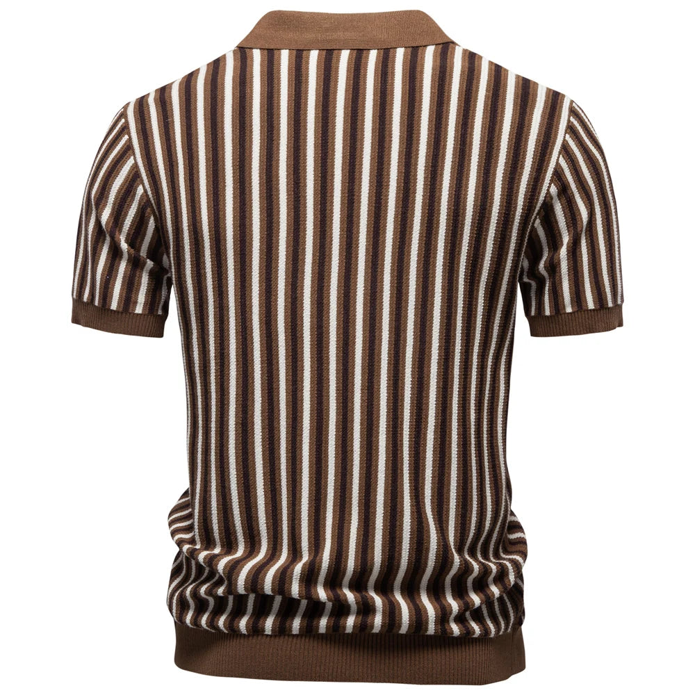 Polo Verano Rayas Tela Fresca Hombre | Manga Corta Transpirable | Tallas S-XXL | Tico Trendy