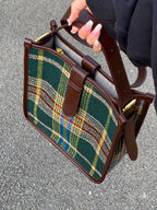 Bolso Hombro Mujer Retro A Cuadros Diario Casual