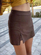 Minifalda-Short de Oficina | Cremallera y Cintura Alta