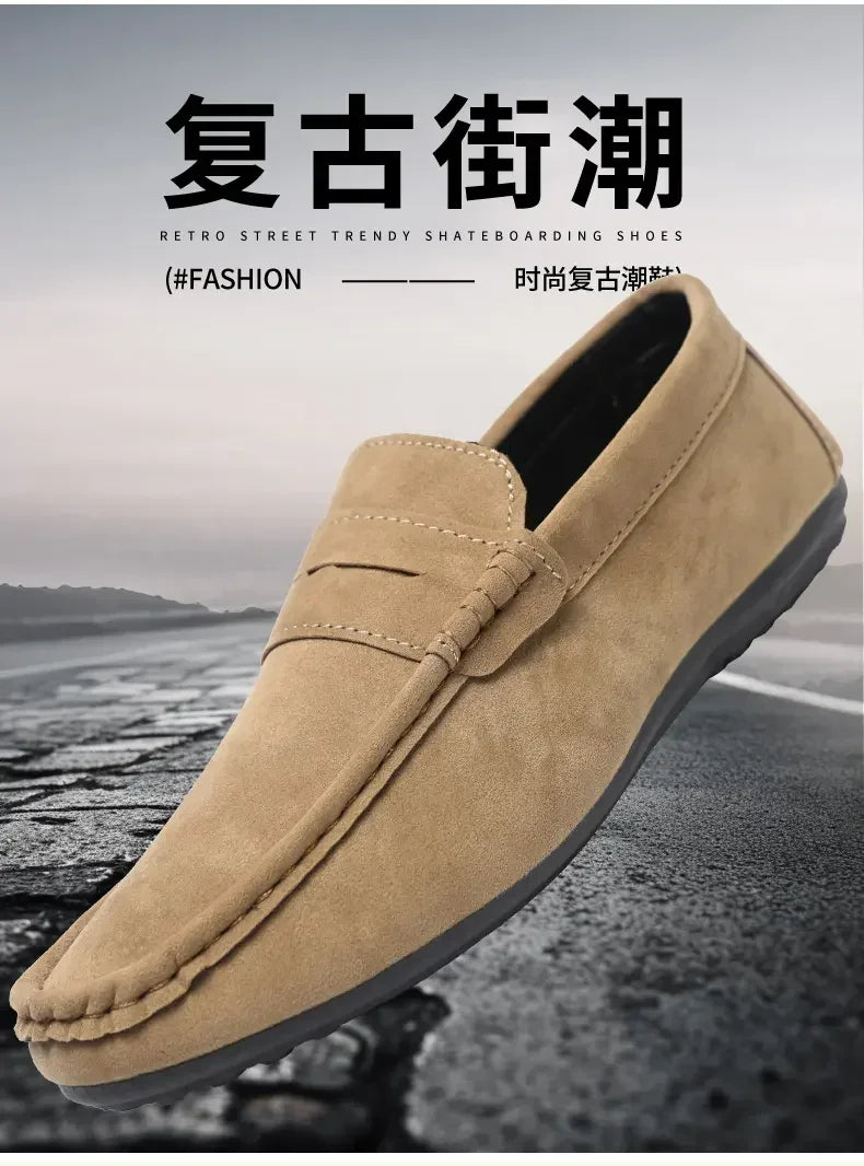 Mocasines Lona Hombre ∣ Transpirables Ligeros ∣ Conducción Zapatos Planos