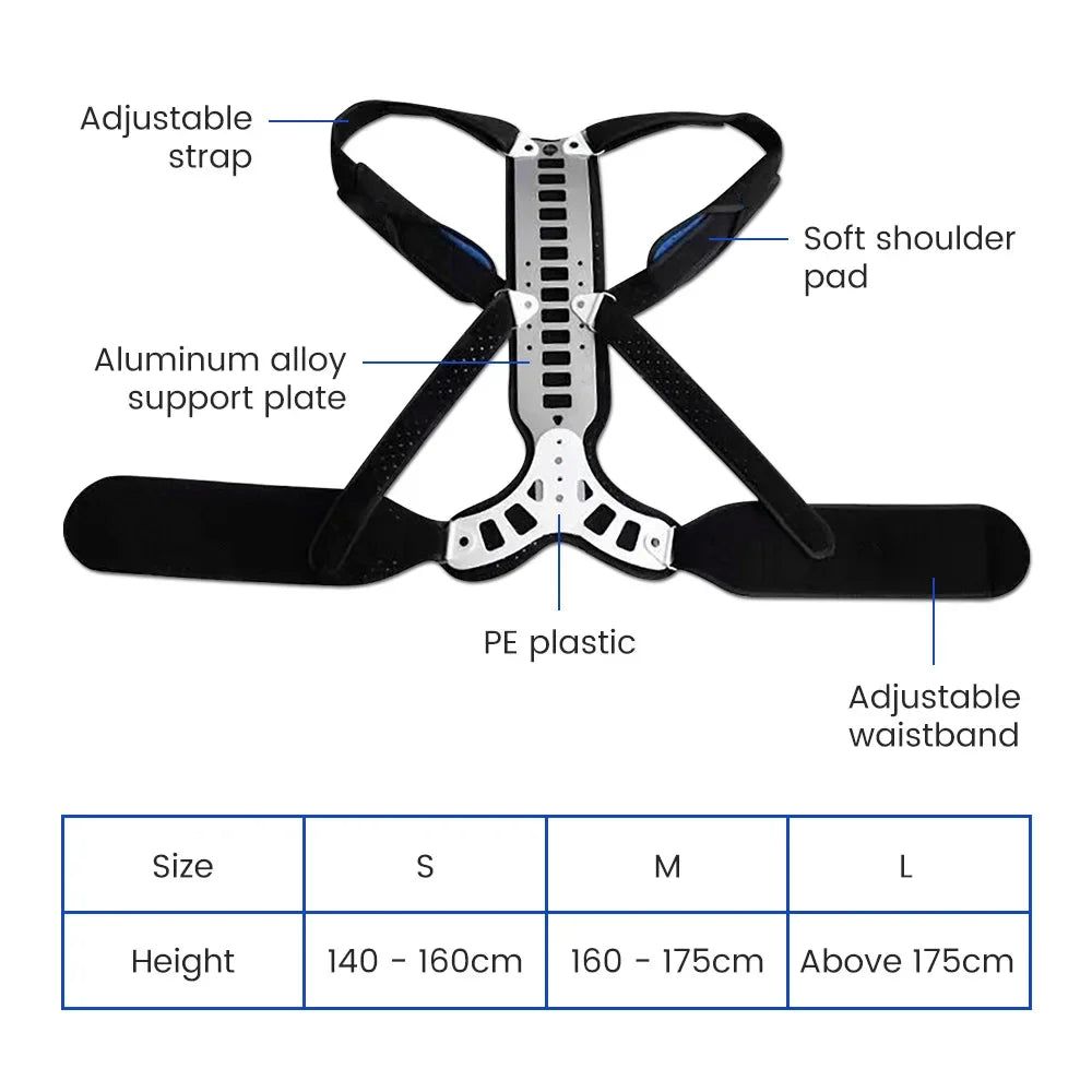Corrector De Postura Soporte De Espalda | Joroba Cifosis Fractura Vertebral | Alisador Unisex