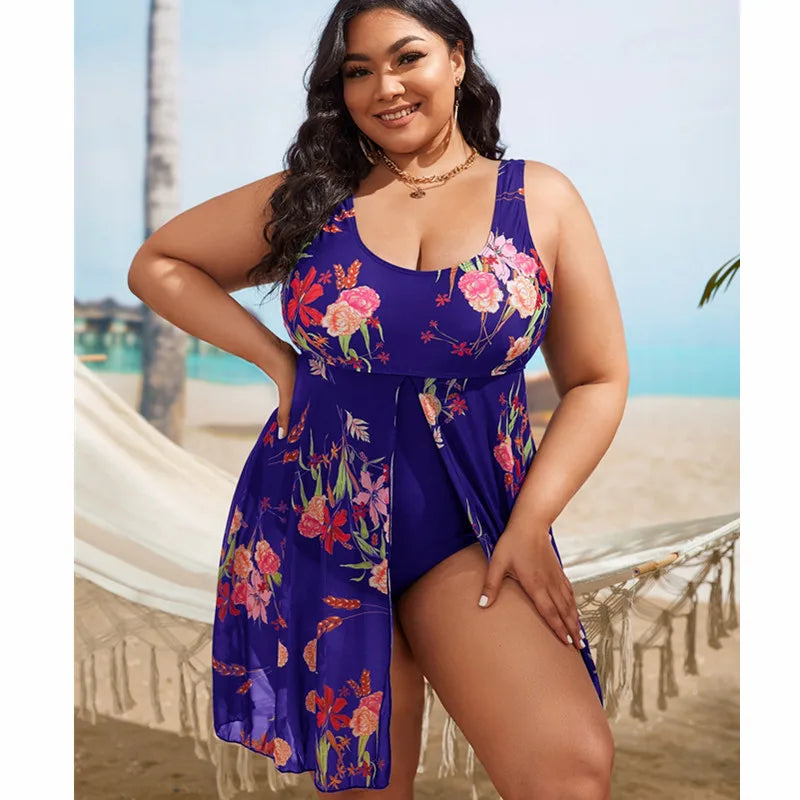 Traje de Baño de Una Pieza con Estampado Floral de Verano