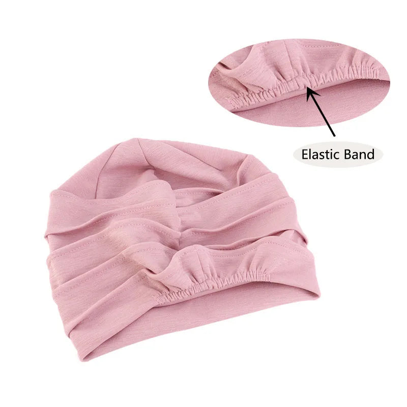 Gorro respirable para mujer, turbante Hijabs para mujer, gorro de tela elástica para la cabeza, gorro suave con volantes para quimio contra el cáncer, bufanda musulmana, venta al por mayor