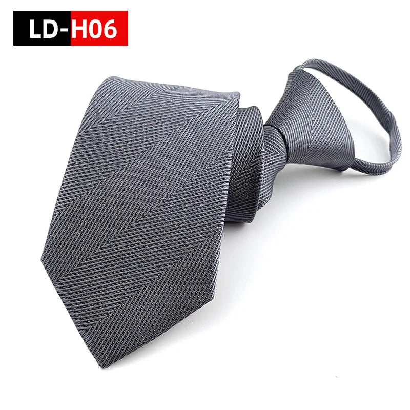 Corbata Preatada Con Cremallera Rayas Negocios Estilo Moderno y Tico