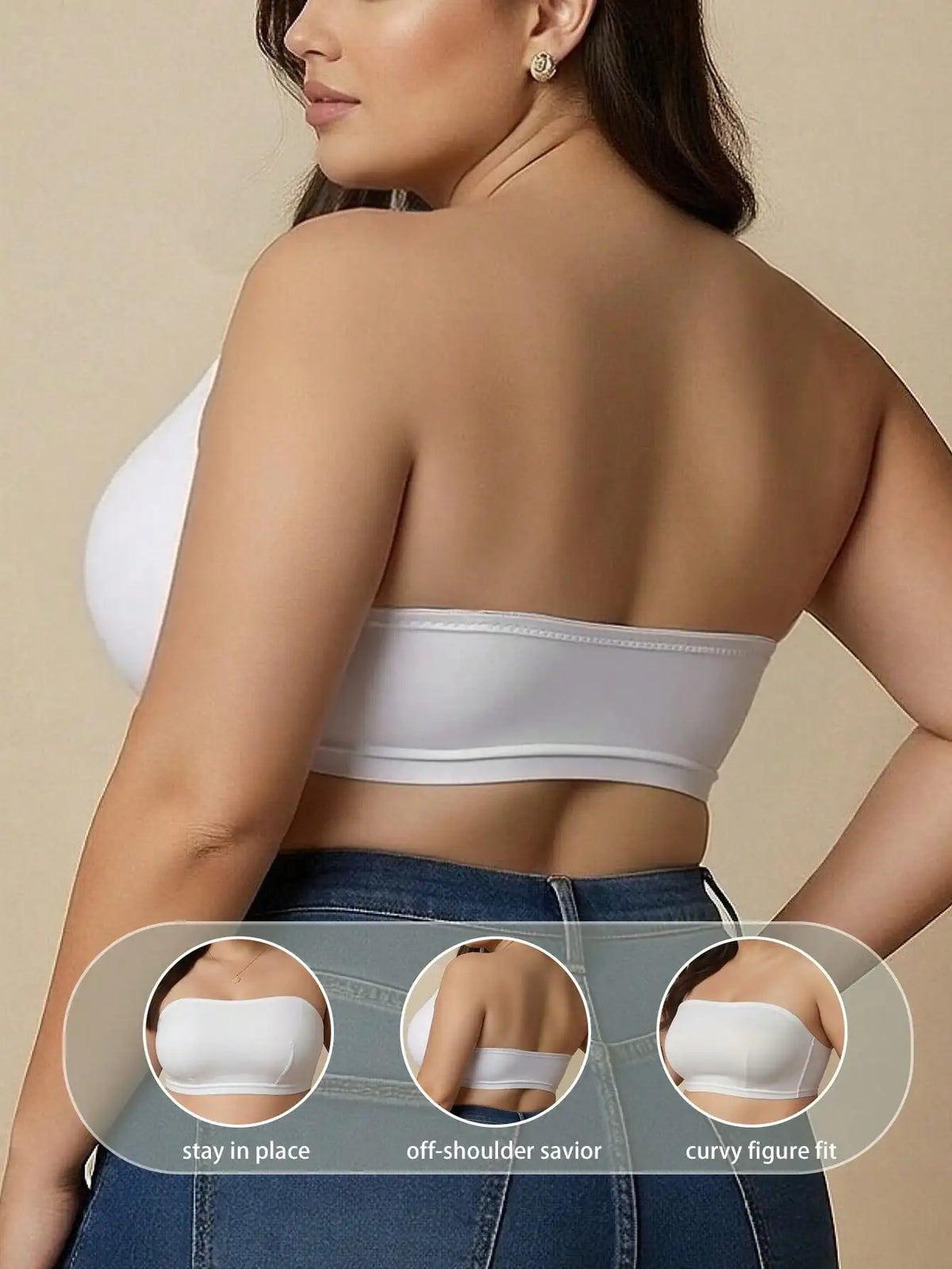 Sujetador Bandeau Inalámbrico Sin Costuras Anticaida | Tico Trendy