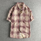 Camisa Retro Hombre | Cuadros Tartán | Algodón Tejido | Corte Holgado | Ticotrendy