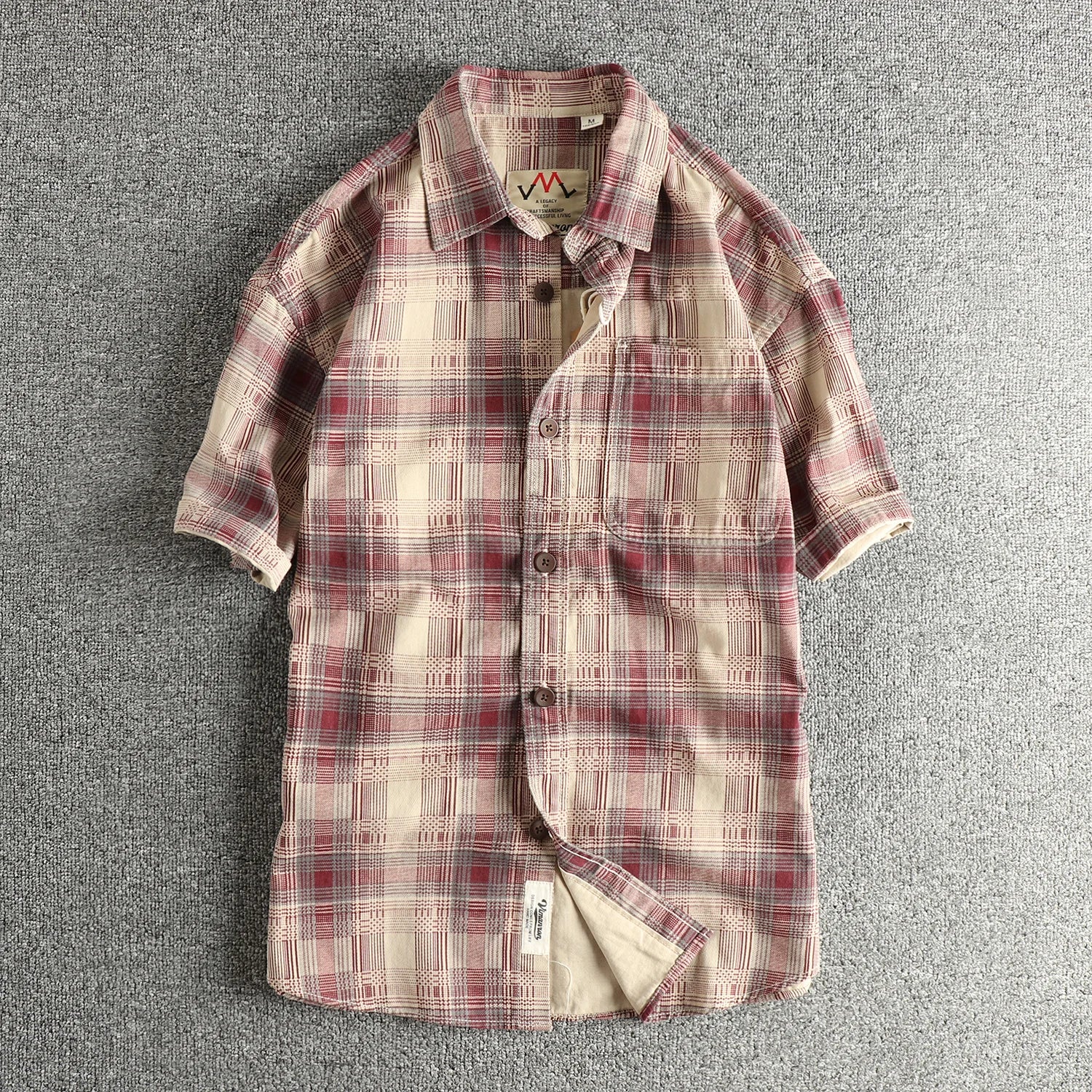Camisa Retro Hombre | Cuadros Tartán | Algodón Tejido | Corte Holgado | Ticotrendy