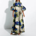 Vestido Maxi Estampado Cintura Ceñida Casual Chic