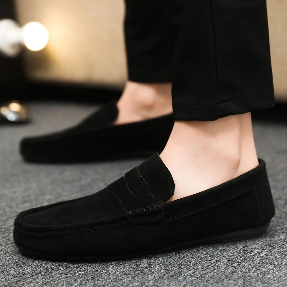Mocasines Lona Hombre ∣ Transpirables Ligeros ∣ Conducción Zapatos Planos