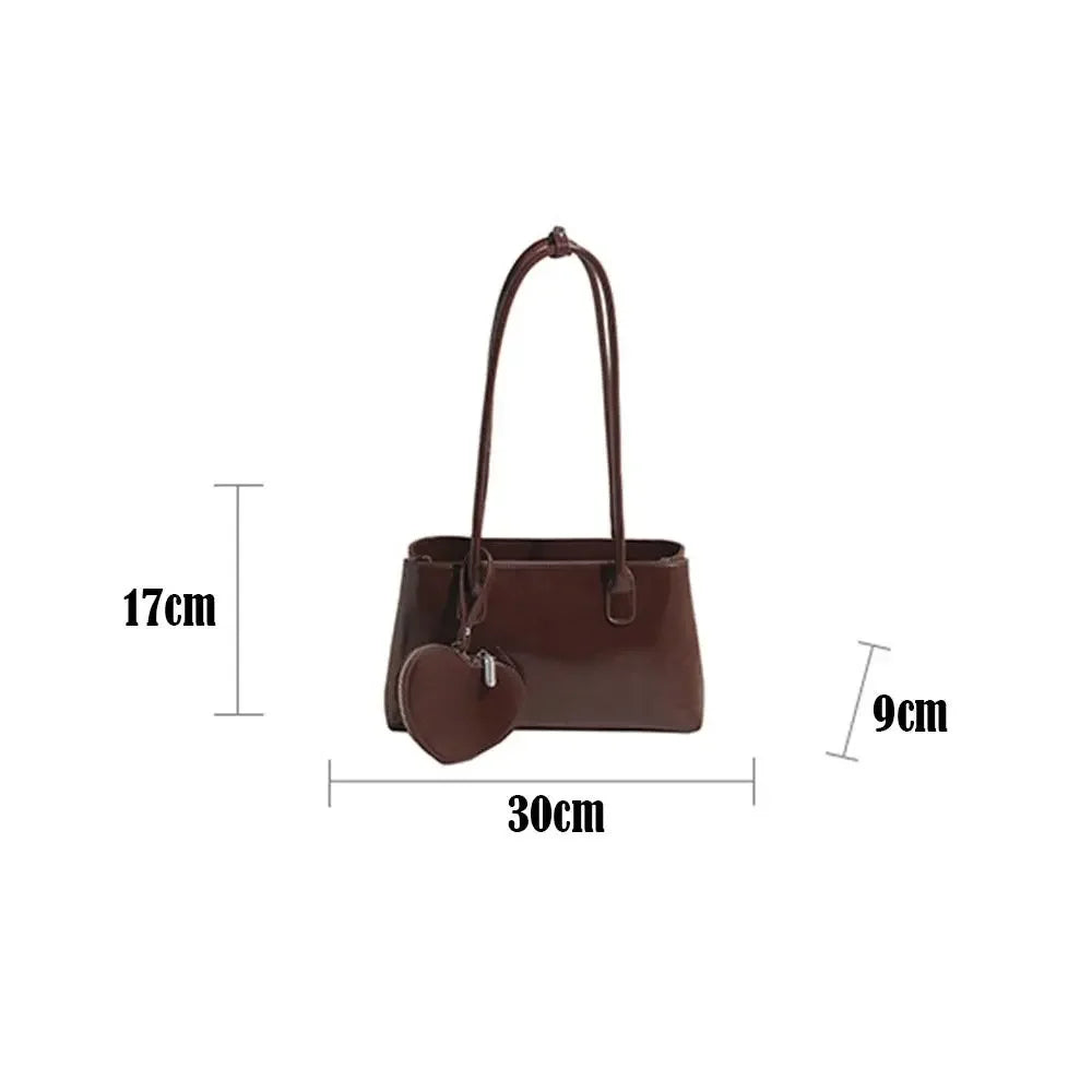 Bolso de Hombro Retro para Mujer | Piel Sintética Roja con Monedero | Gran Capacidad | Ticotrendy