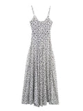 Vestido Largo Tirantes Lunares Cuello V | Espalda Descubierta Camisola Estilo Casual