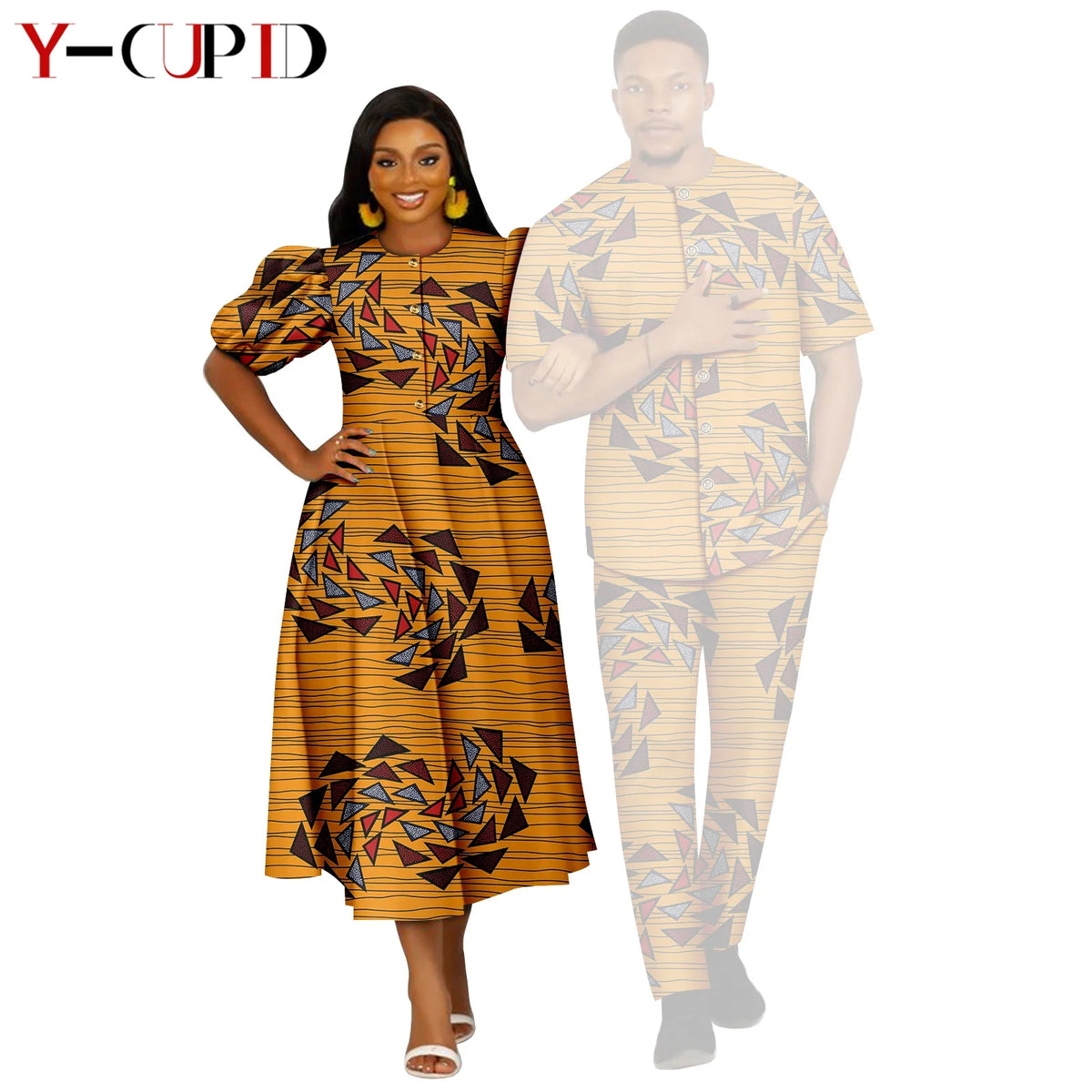 Vestido Estampado Africano Dashiki Pareja | Camisa y Pantalón | Tallas S-6XL | Tico Trendy